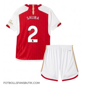 Arsenal William Saliba #2 Replika Hemmatröja Barn 2023-24 Kortärmad (+ Korta byxor)